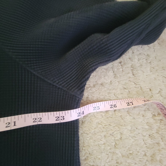 L.L. Bean Mens LT Tall Waffle Knit Tharmal Long Sleeve Henley Top Shirt Black - Picture 6 of 11